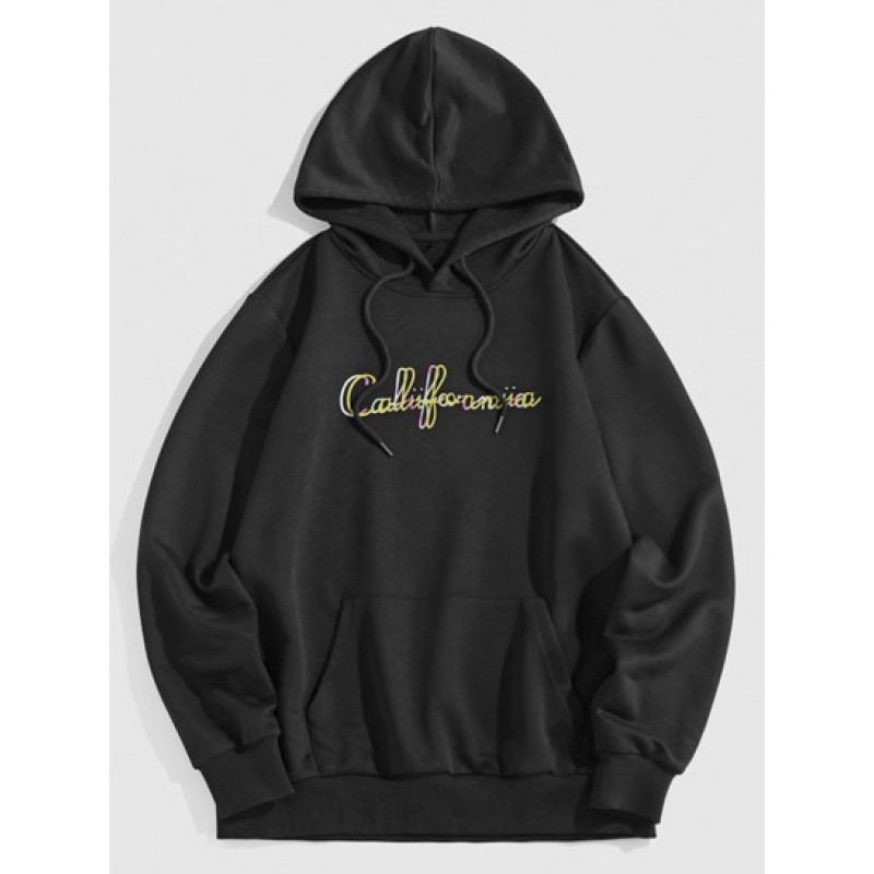 Streetwear California Print Kangaroo Pocket Essentials Hoodie